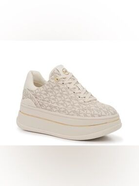 Michael Kors Women's Beige Logo Platform Sneaker Size 6.5